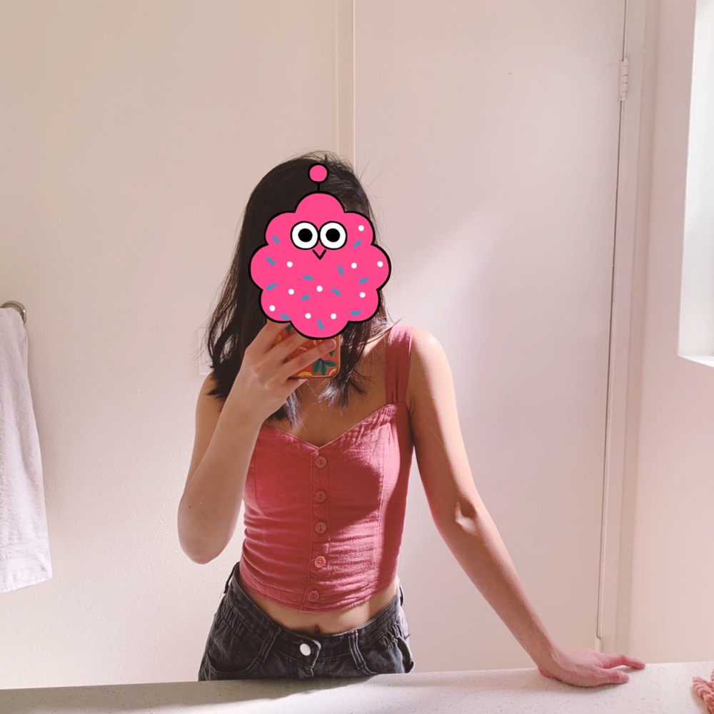 Abercrombie Linen crop top tank XXS
